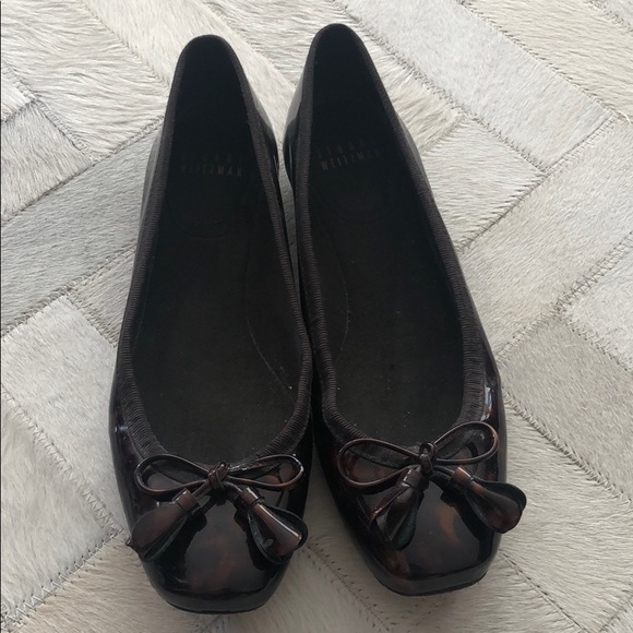 stuart weitzman leather ballet flats